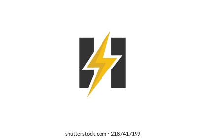 H logo energy vector for identity company. initial letter thunder template vector illustration for your brand.