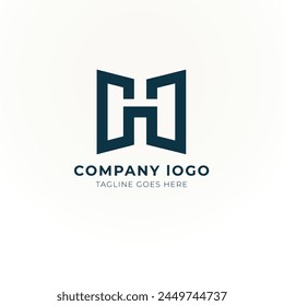 H logo flat design concept