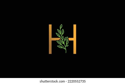 H Logo Blumenvektor für Identitätsfirma. Initialbuchstaben Naturvorlage Vektorgrafik für Ihre Marke.