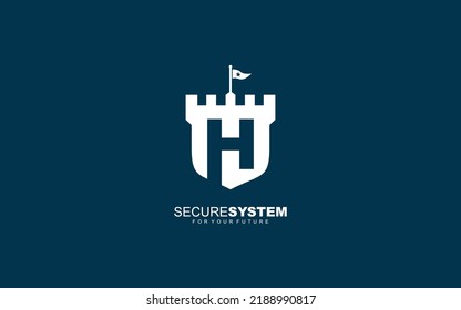 H Logo Festungsvektor für Identitätsfirma. Initial-Brief-Sicherheitsvorlage, Vektorgrafik für Ihre Marke.