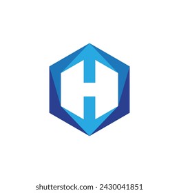 H Logo Hexagon illustration Icon Vector Template