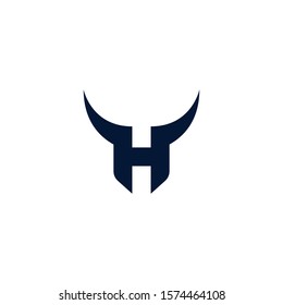 H logo . H horn logo . letter H with horn