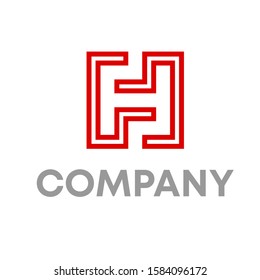 h logo icon design template sign