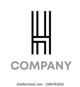 h logo icon design template sign