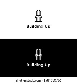 H logo initial apartment building, condominium, hotel, city, town, skyline logo. vector isolated.