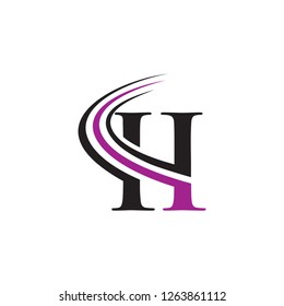 h logo initial design vector