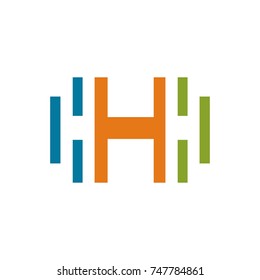 H logo initial letter design template vector