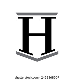 Ilustración de diseño de Vector de logotipo de justicia H