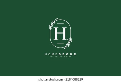 H logo leaf for identity. nature template vector illustration for your brand.