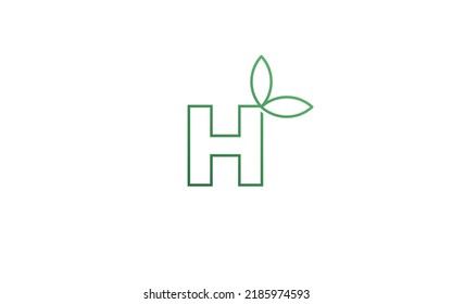 H logo leaf for identity. nature template vector illustration for your brand.