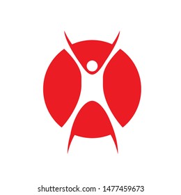 H logo letter based. letter H Hype  human, jumping jack logo
vector illustration