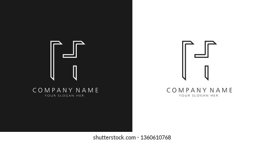 h logo letter design	
