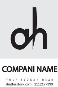 A H  logo letter design. A H  logo monogram initials letter concept. A H icon logo design. A H  elegant and Professional letter icon design on  background.