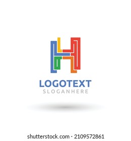 H logo, H letter logo, geometric logo