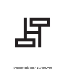 H logo letter with hammer