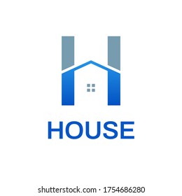 H logo letter for house and property in minimalist and modern style