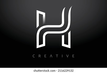 H Logo Letter Icon monogram. h Letter Design with White Line monogram and minimalist Modern Creative Look Vector Illustration.