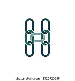 h logo letter link chain vector icon 