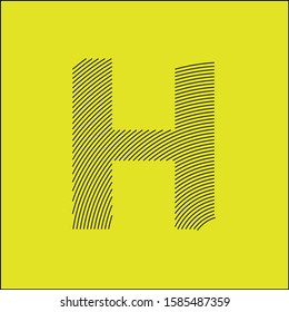H logo with line design