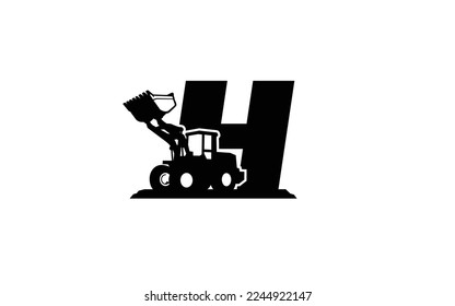 H Logo with Loader letter concept for template