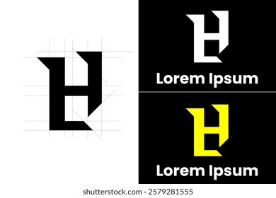 H Logo - Minimalist Geometric Logo: A Monochrome, High-Contrast, and Versatile Design