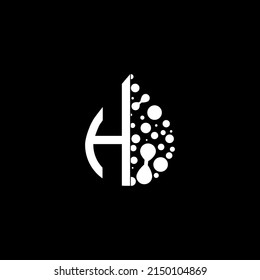 Monograma del logotipo H aislado en la plantilla de diseño de elementos de círculo