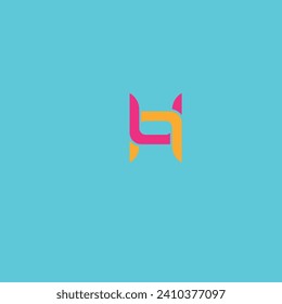 H logo in pink and orange