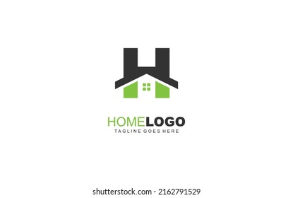 H logo real estate for branding company. identity template vector illustration for your brand.