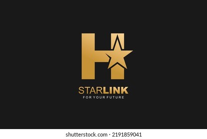 H logo star for branding company. letter template vector illustration for your brand.