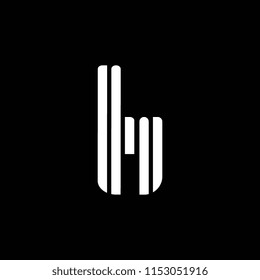 H logo template with lines shape creative template