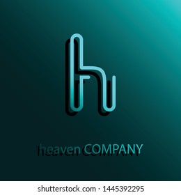 h logo vector, glow, company logo