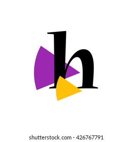 H Logo.. Vector Graphic Business Branding Letter Element Illustration with Colorful Triangles. White Background