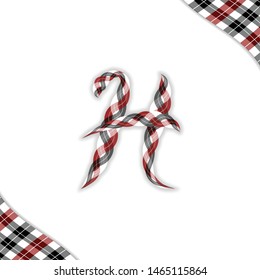 H Loincloth font style - BG White and sarong frame, Thai Loincloth font style