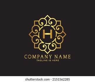 H Luxury Logo Vector Design Template Illustration EPS 10.