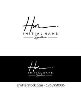 H M HM Initial letter handwriting and signature logo.