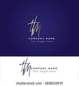 H M HM Anfangsbuchstaben Handschrift und Unterschrift Logo. Schönheit, Vektoranfängliches Logo .Mode, Boutique, Blumen und botanisch