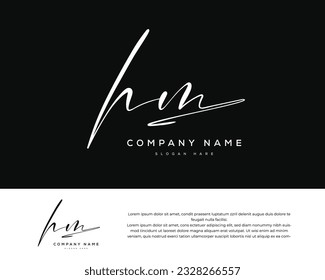 h m hm initial letter handwriting and signature logo.