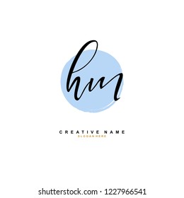 H M HM Initial logo template vector