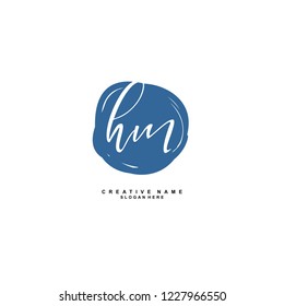 H M HM Initial logo template vector