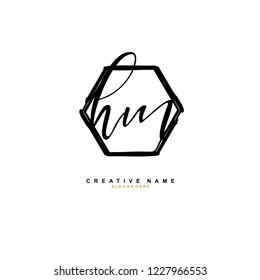 H M HM Initial logo template vector