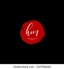 H M HM Initial logo template vector