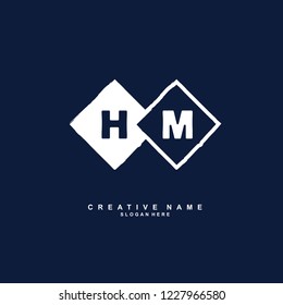 H M HM Initial logo template vector