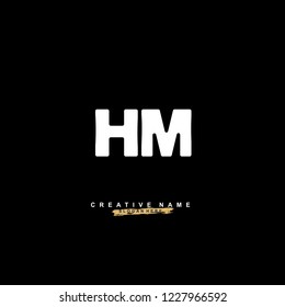 H M HM Initial logo template vector