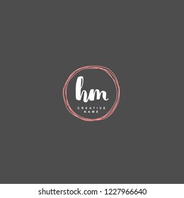 H M HM Initial logo template vector