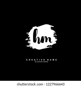 H M HM Initial logo template vector