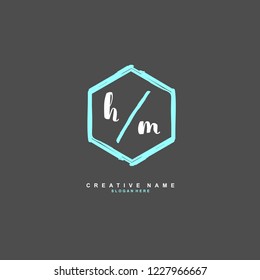 H M HM Initial logo template vector