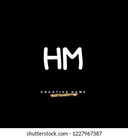 H M HM Initial logo template vector