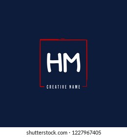 H M HM Initial logo template vector