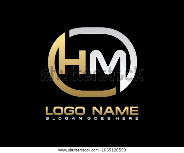 H M Initial Circle Logo Template Stock Vector (Royalty Free) 1035120550