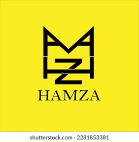 H m initial logo abstract and template